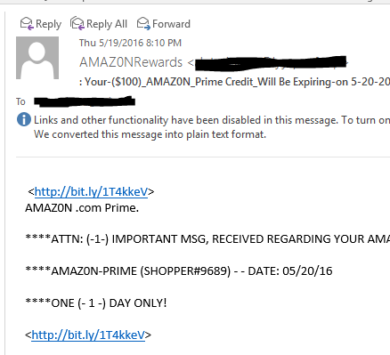blacklisted short links