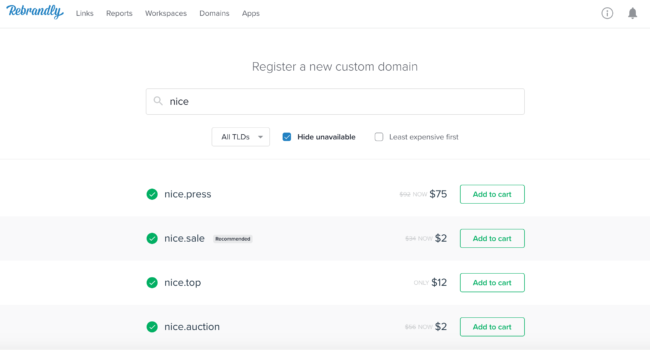 new short branded domain