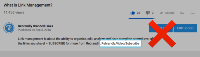 links on youtube