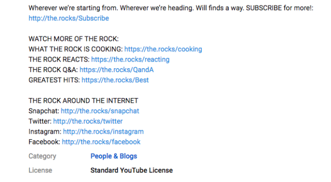 links on youtube