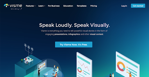 visme homepage
