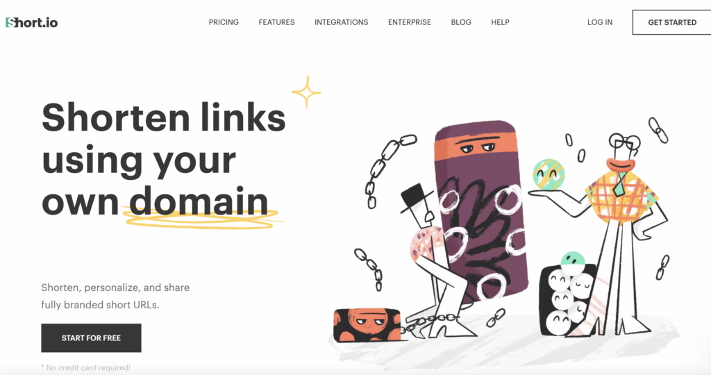 short.io homepage