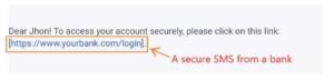 secure SMS link
