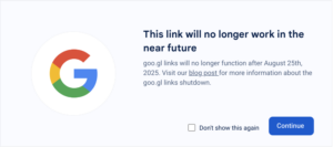Google URL Shortener Update