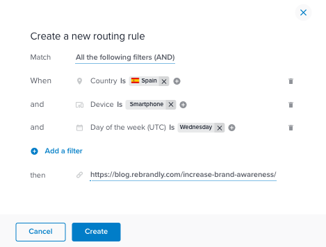 Create routing rules for SMS campaigns